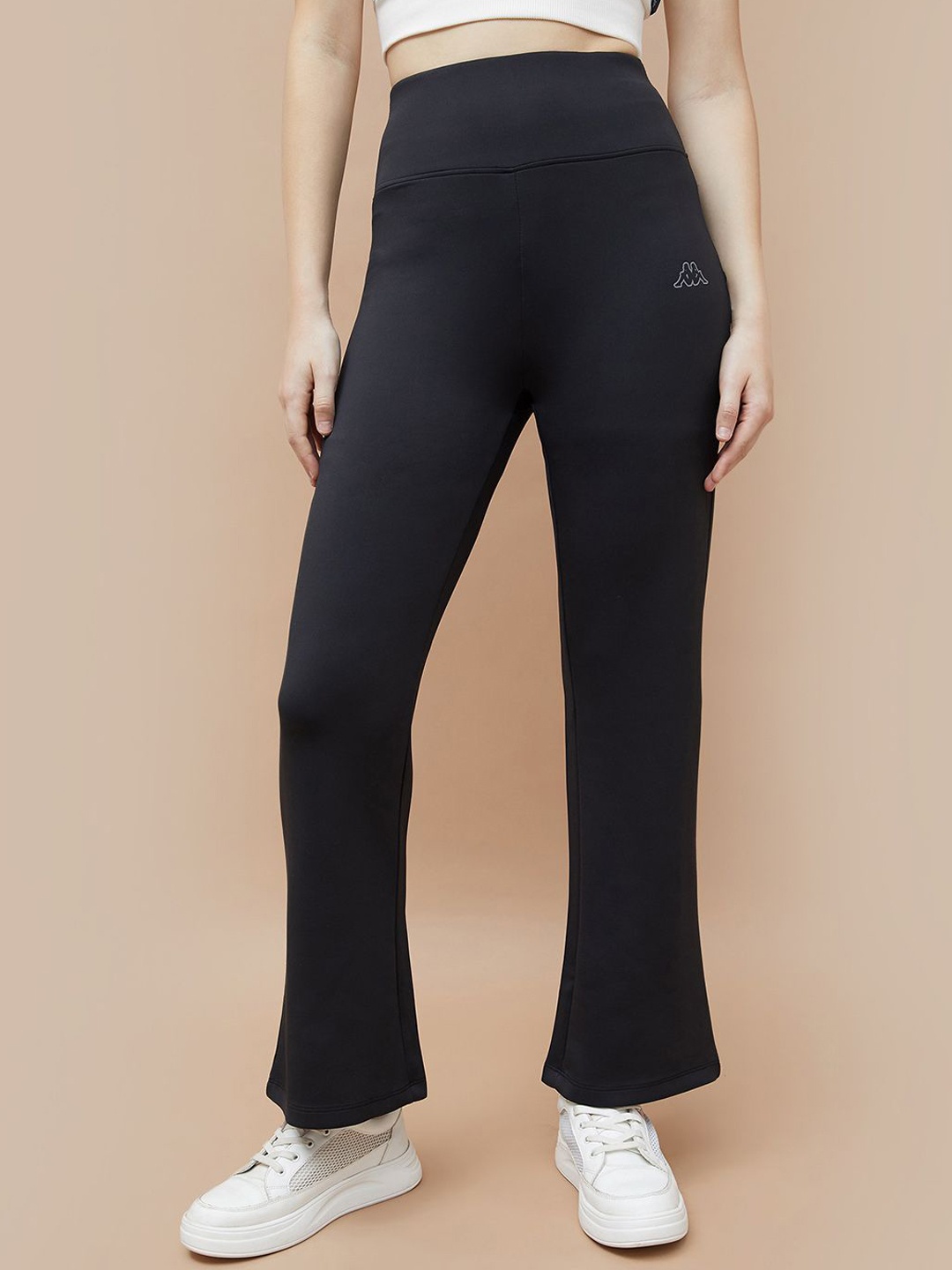 

Kappa Women Regular Fit High-Rise Trousers, Black