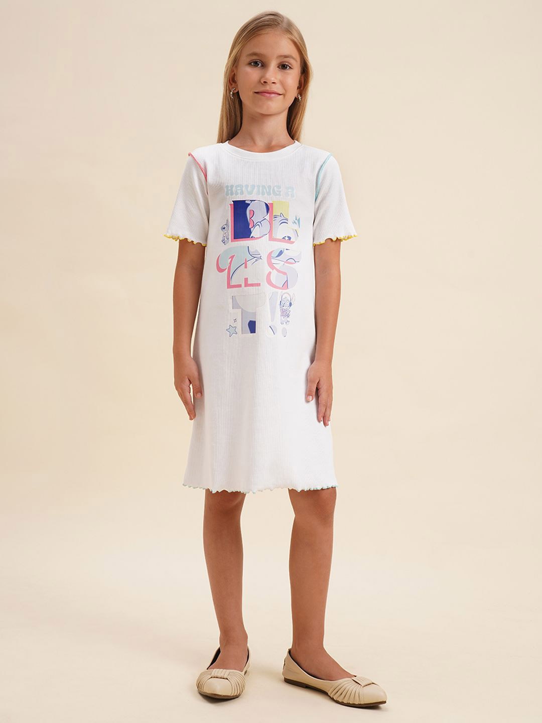 

Vero Moda Girls Printed T-shirt Dress, White