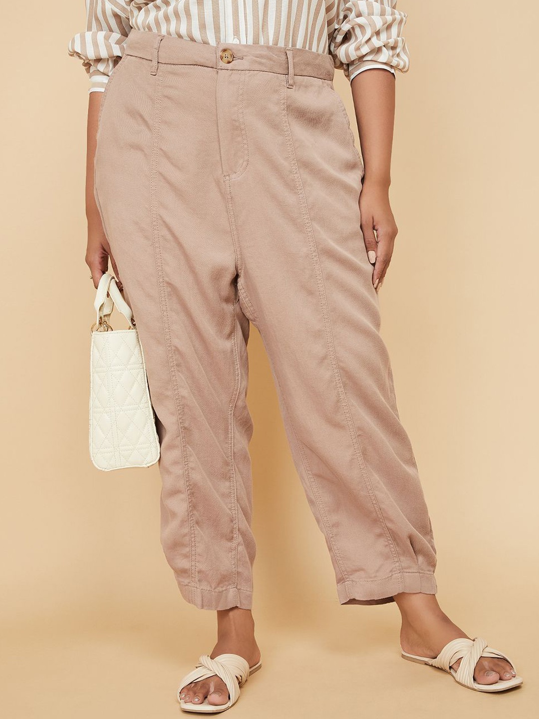 

max Women Trousers, Beige