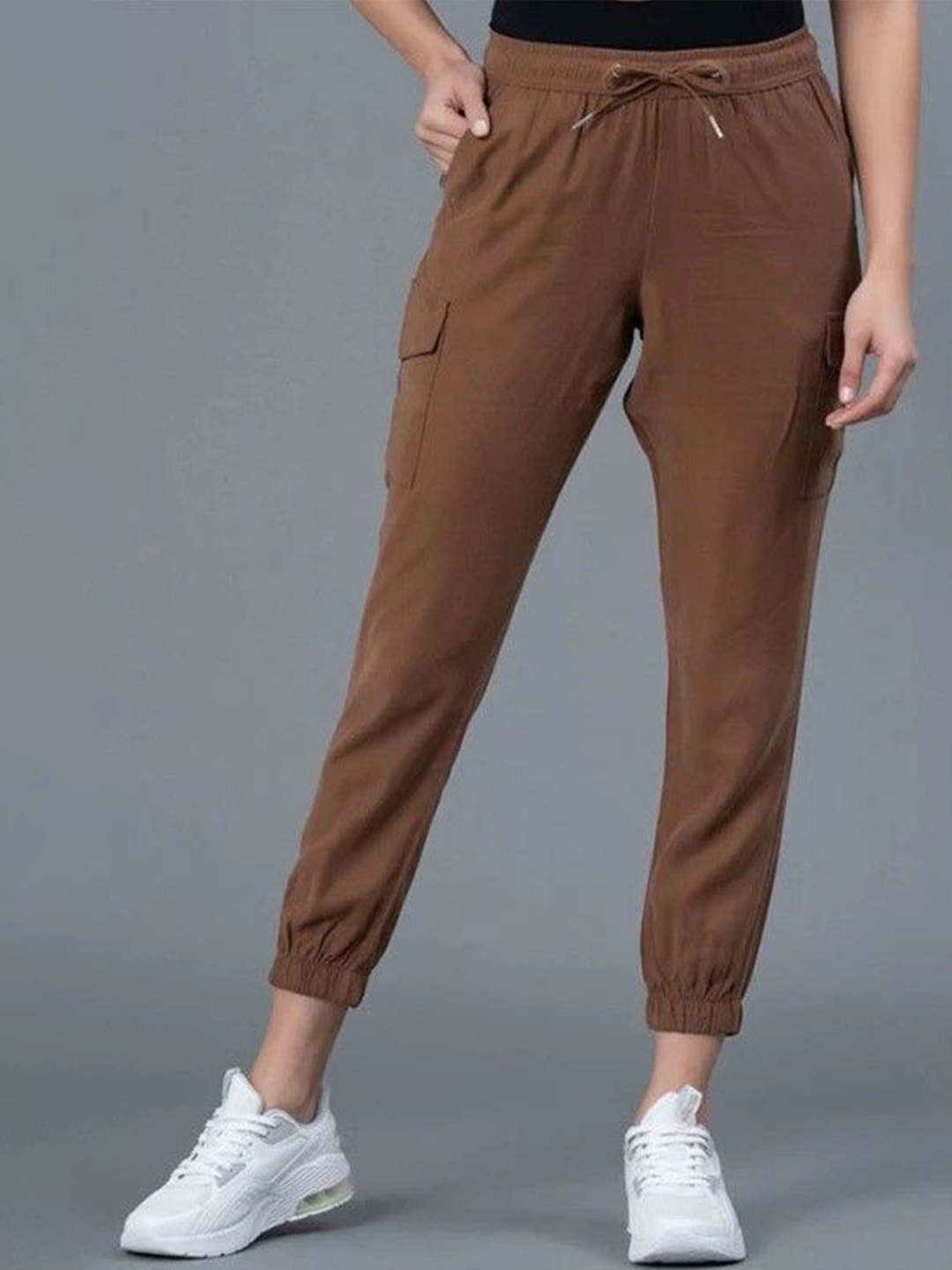 

GLITO Women Relaxed Fit Cargo Joggers, Brown