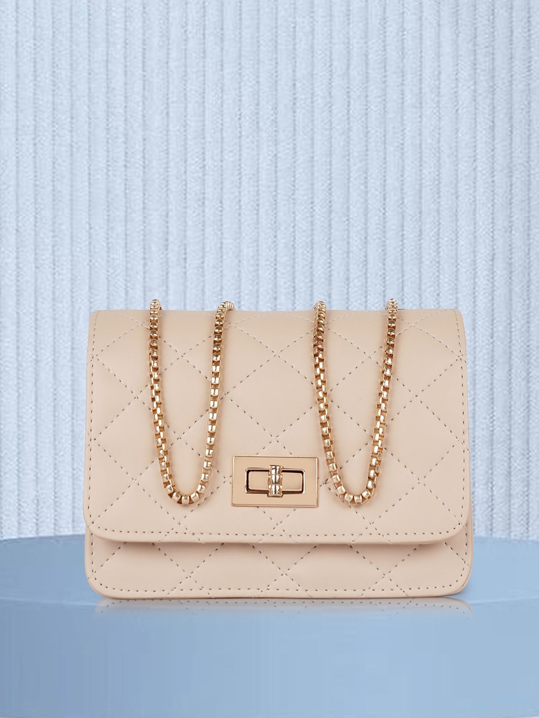 

STARWINGS Self Design Crossbody Sling Bag With Quilted, Cream