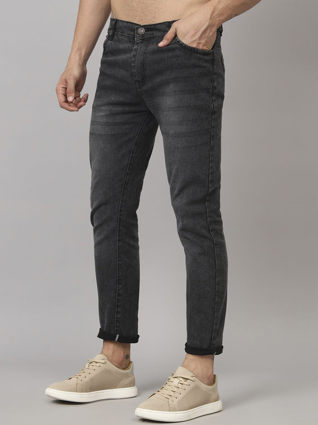 

COMFITS Men Classic Slim Fit Mid Rise Jeans, Grey