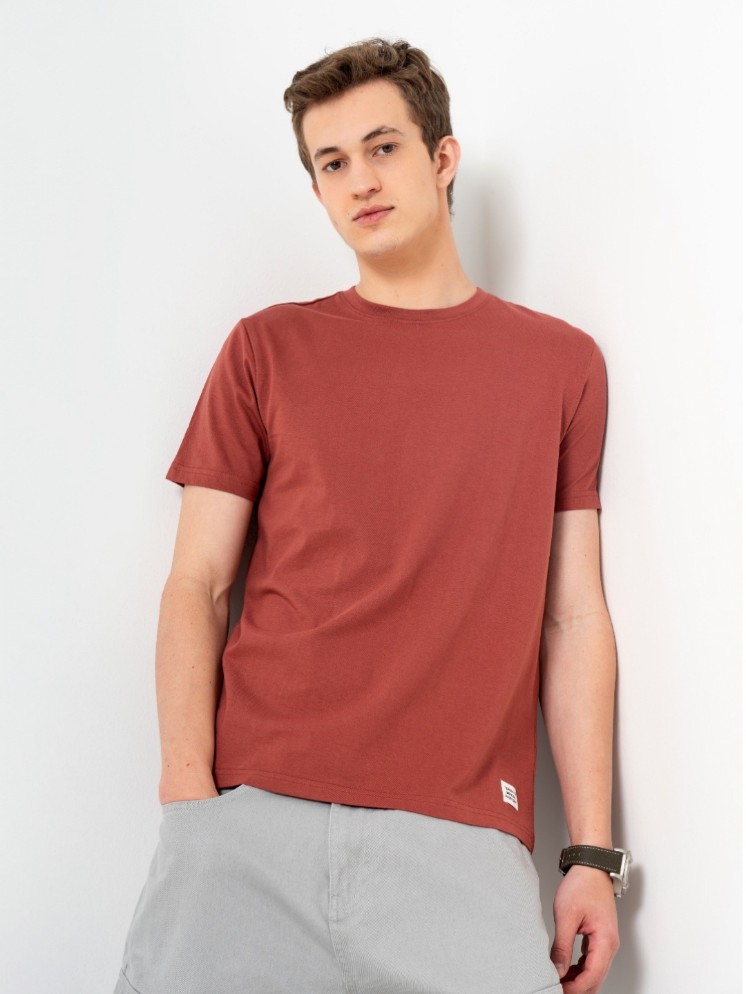 

Genoa Cotton Round Neck Half Sleeves T-shirt, Rust