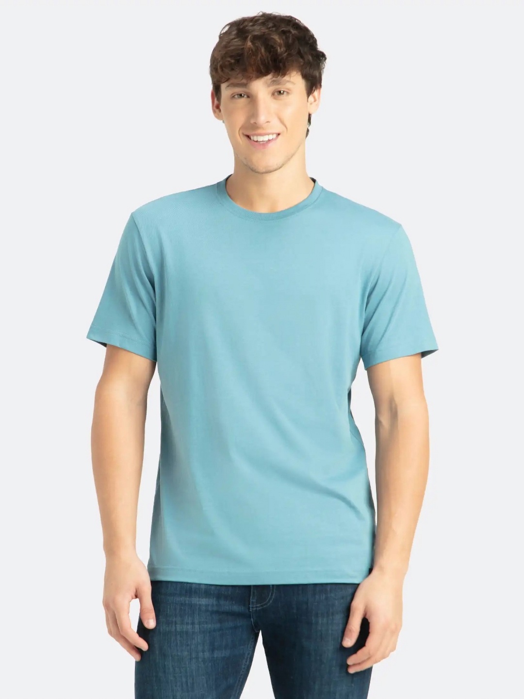 

Jockey Men Solid Round Neck Cotton T-shirt, Blue