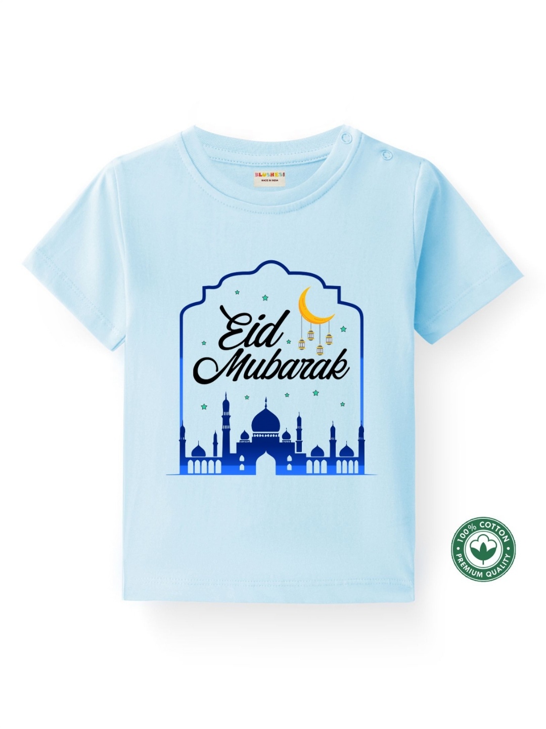 

BLUSHES Kids Graphic Printed Round Neck Cotton T-shirt, Blue