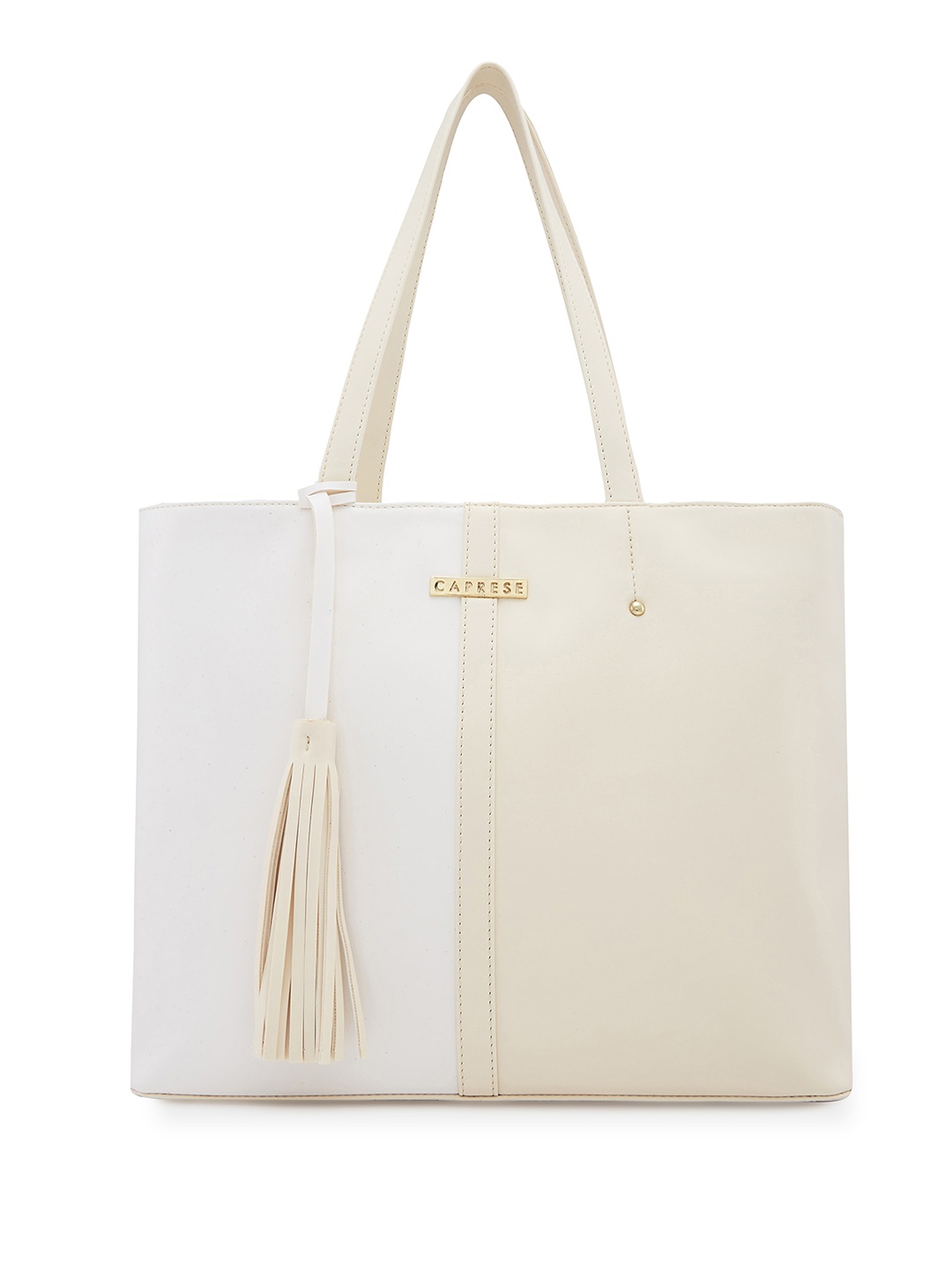 

DressBerry X CAPRESE Off White & Beige Sabreen Large Tote Bag