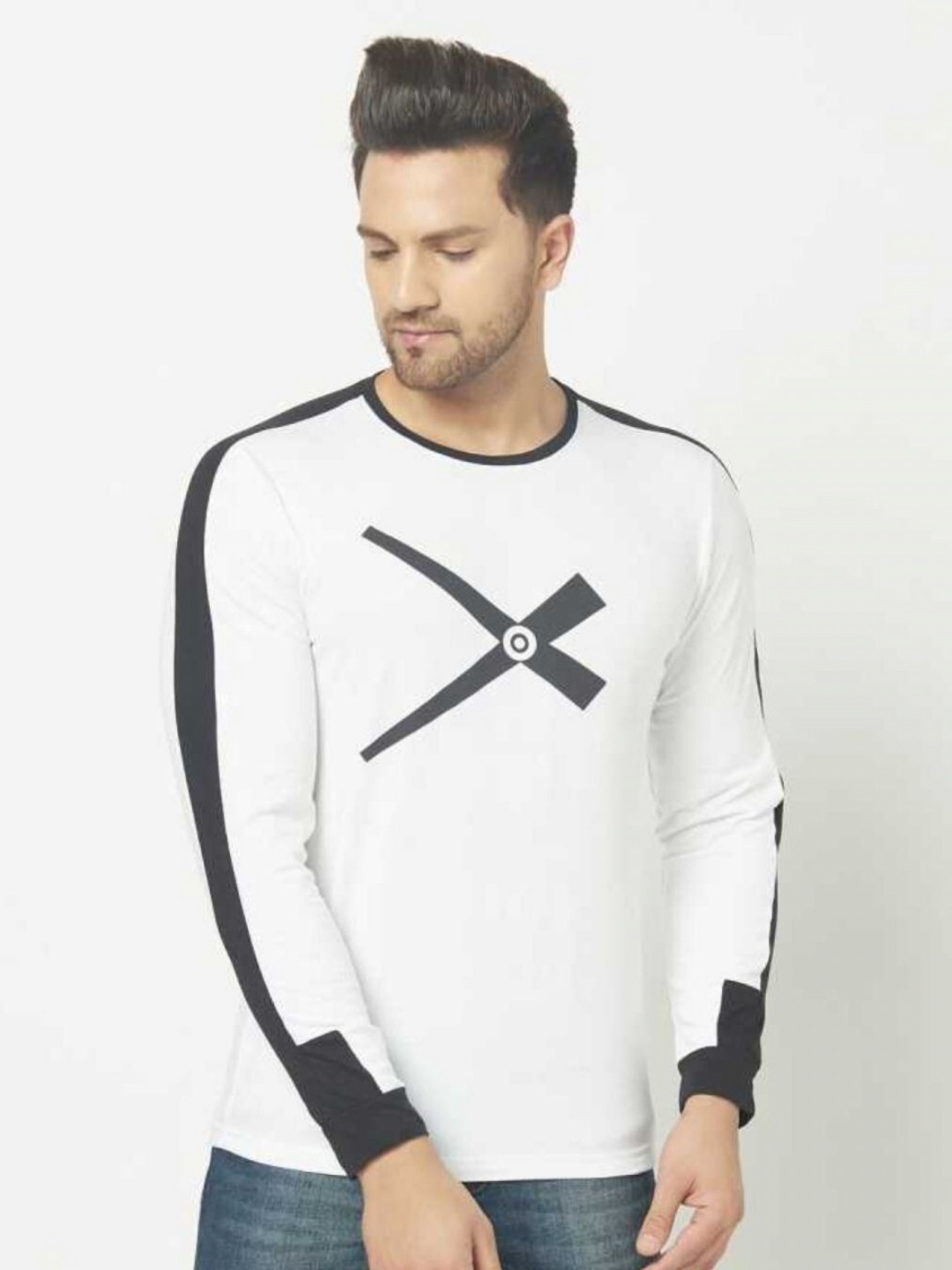 

Unicus Apparel Men Graphic Printed Round Neck Cotton T-shirt, White