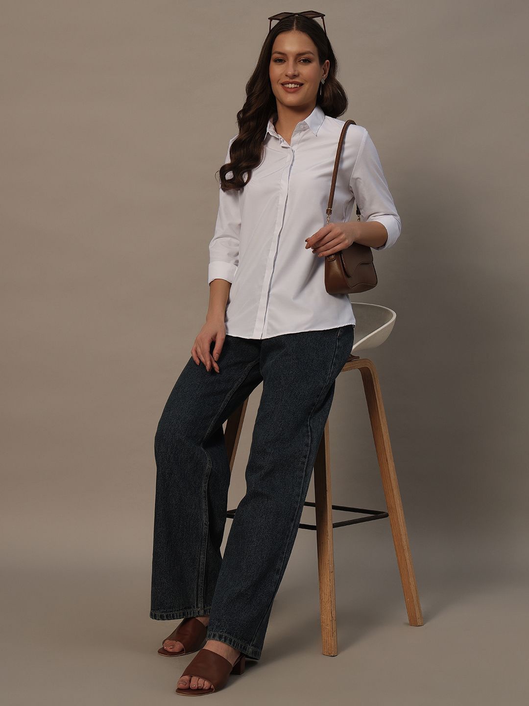 

Metronaut Slim Fit Opaque Spread Collar Casual Shirt, White