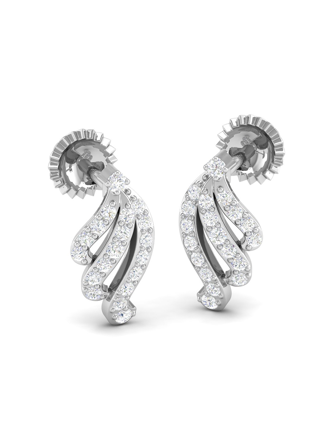 

AKSHAT SAPPHIRE 92.5 Sterling Silver Rhodium-Plated CZ Studded Contemporary Studs Earrings