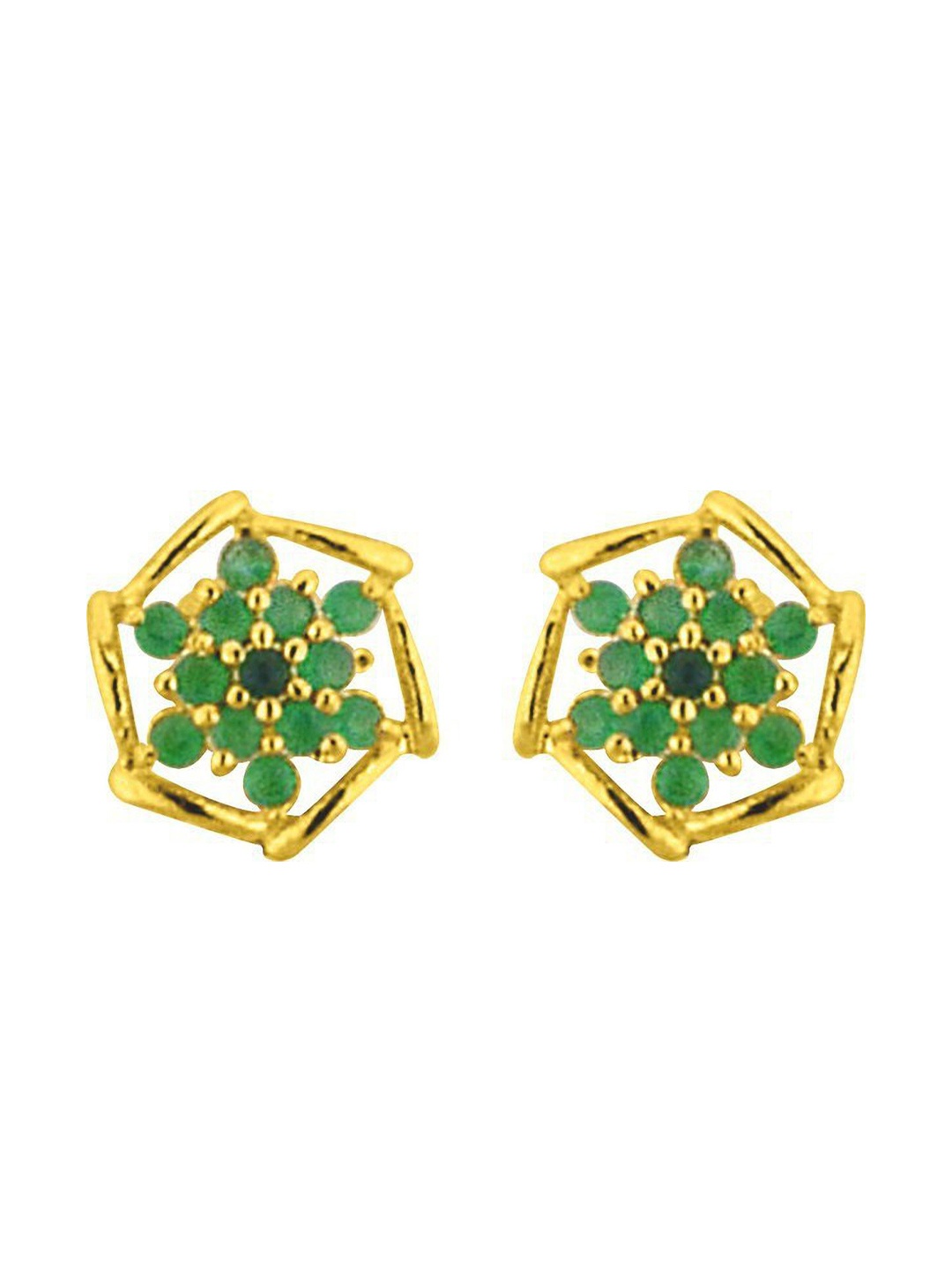 

Sri Jagdamba Pearls Dealer Gold-Plated Contemporary Studs, Green