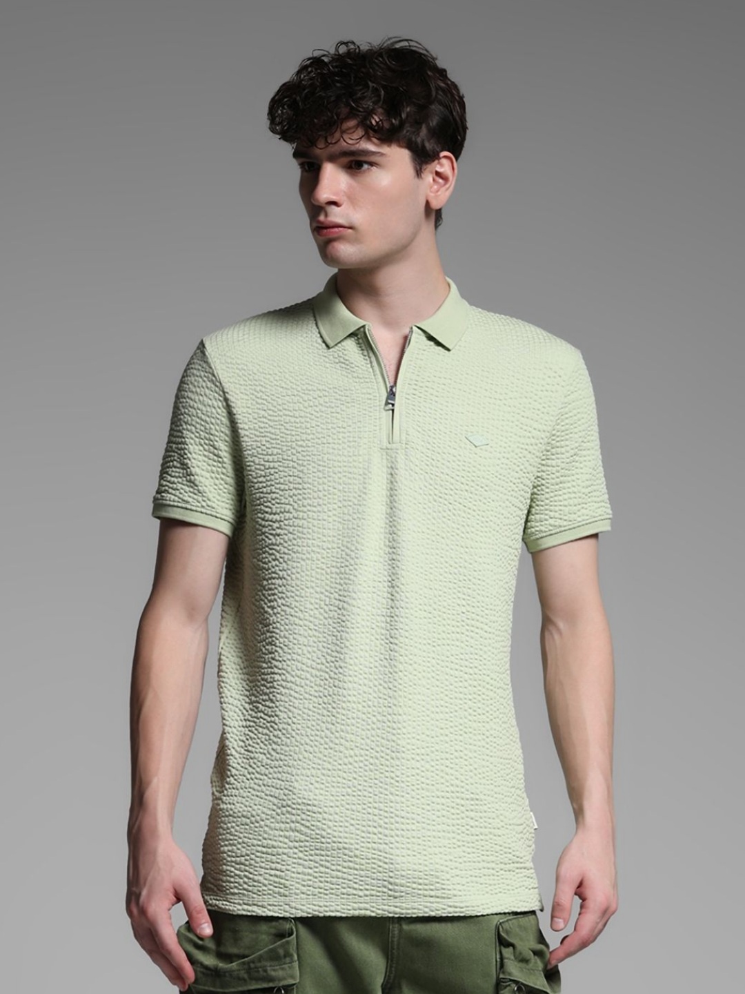 

Jack & Jones Polo Collar Short Sleeves Slim Fit Cotton T-Shirt, Green