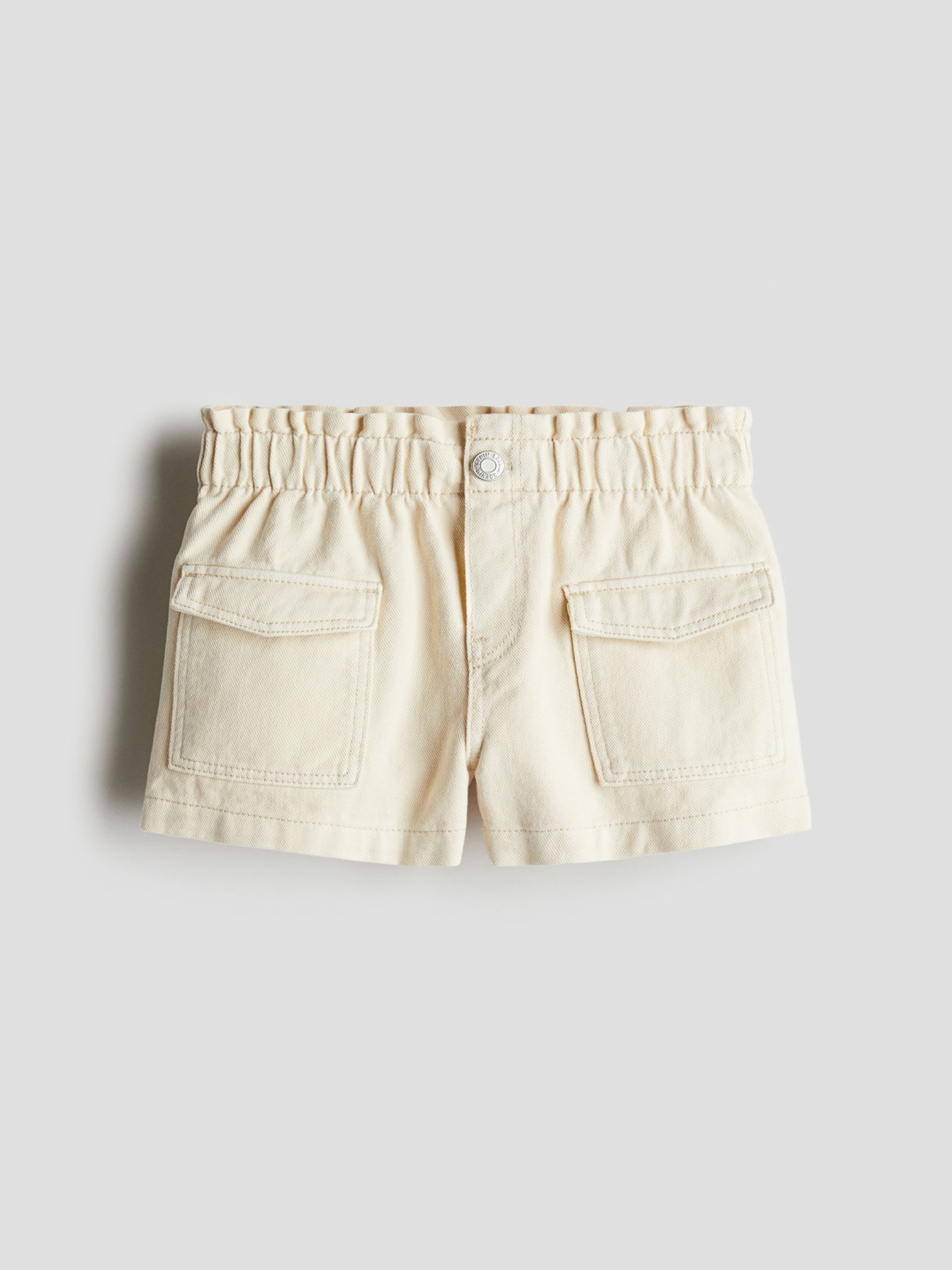 

H&M Loose Fit Denim Shorts, Cream