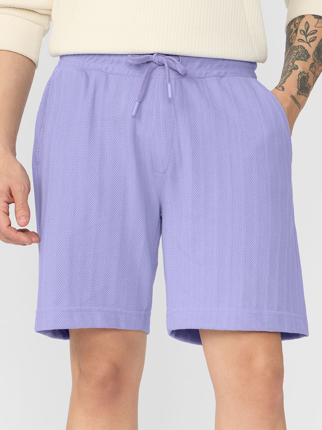 

The Souled Store Men Lounge Shorts: Orchid, Lavender