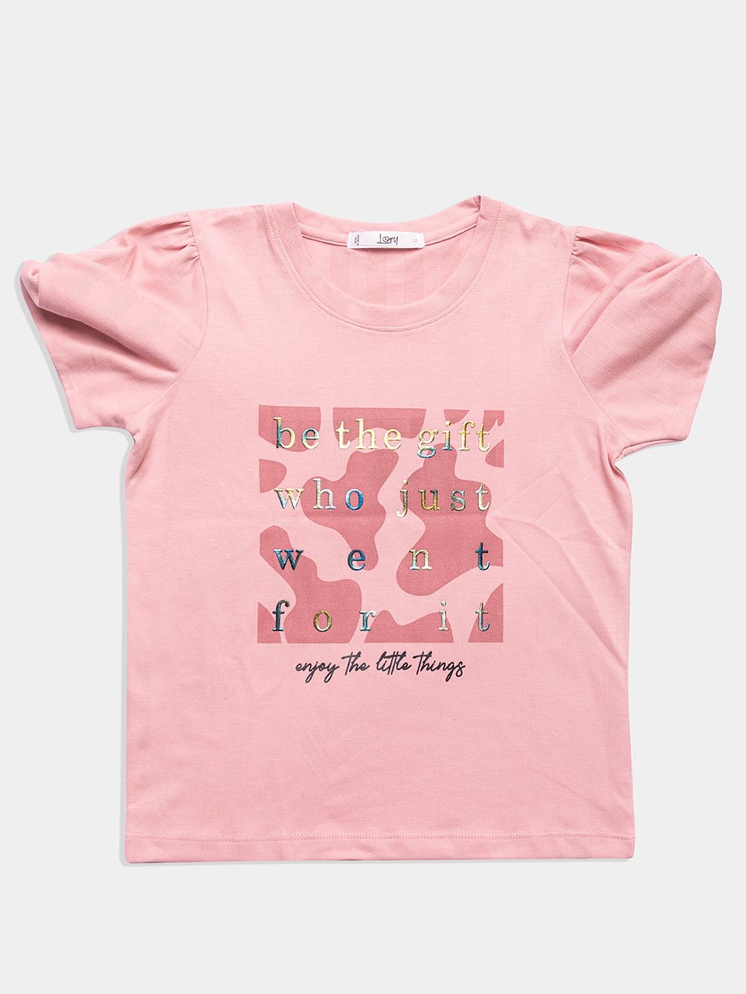 

GFO Girls Printed Cotton Tshirts, Pink