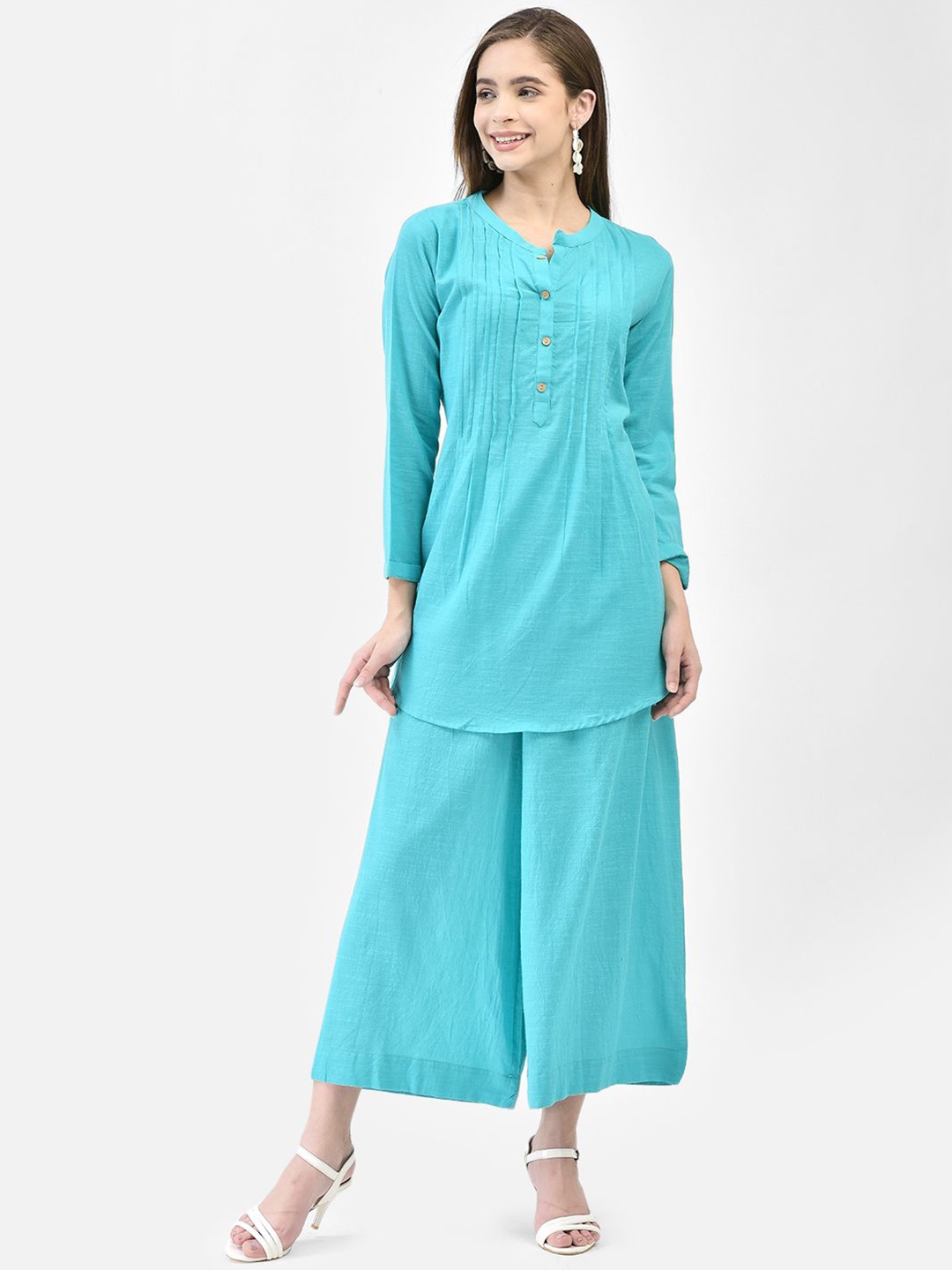 

Span A-line Printed Kurta, Blue