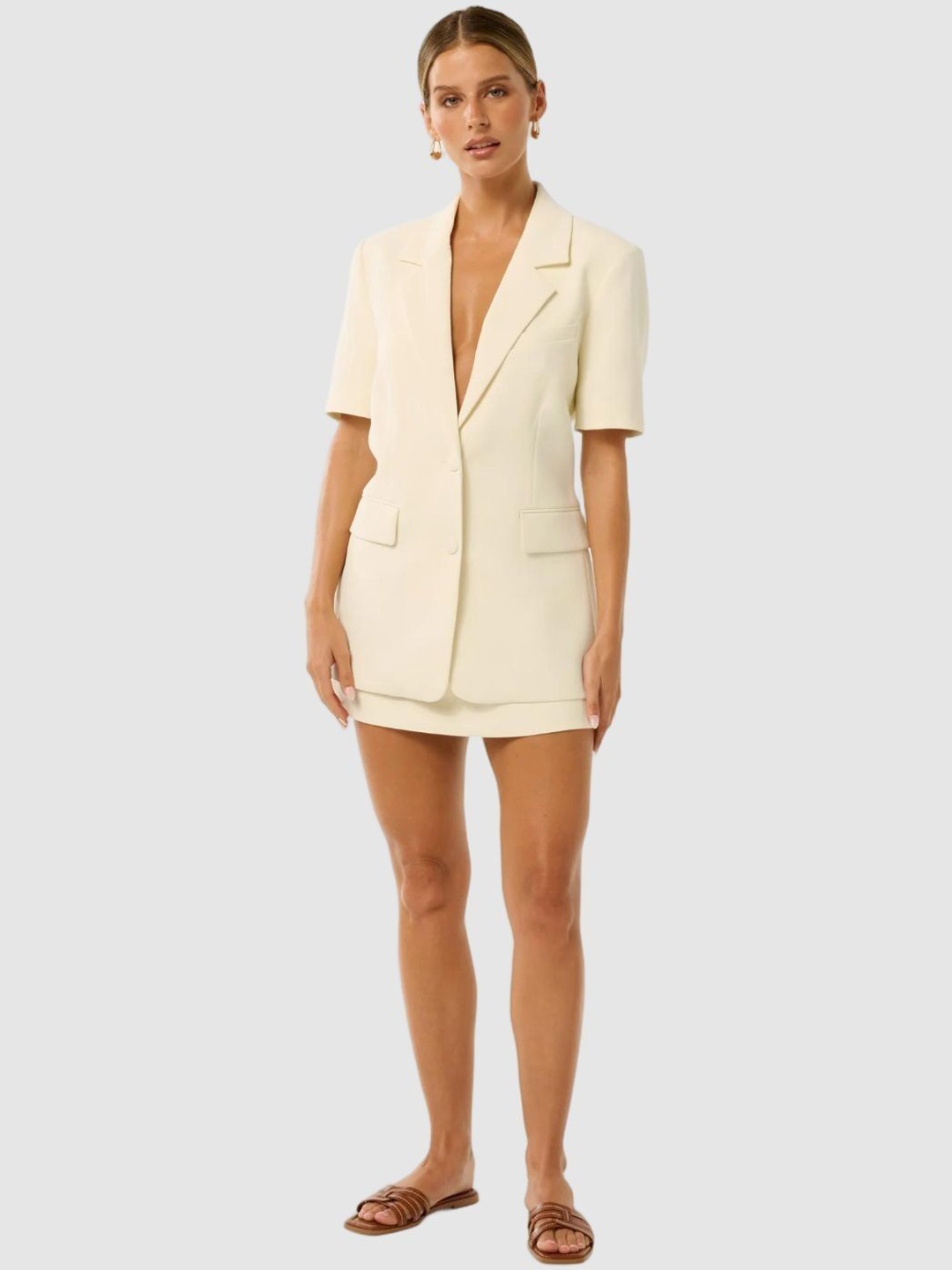 

Forever New Women A-Line Mini Skirt, Cream