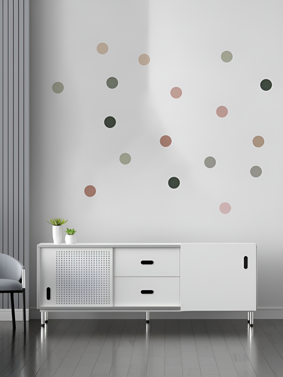 

Myntra Elegant Homes Black & Pink 17 Pieces Polka Dots Printed Wall Stickers, Brown