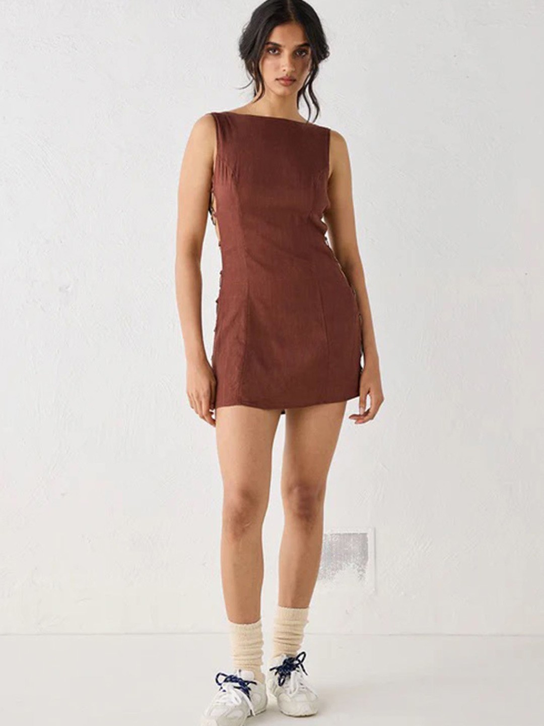 

LULU & SKY Sheath Mini Dress, Brown