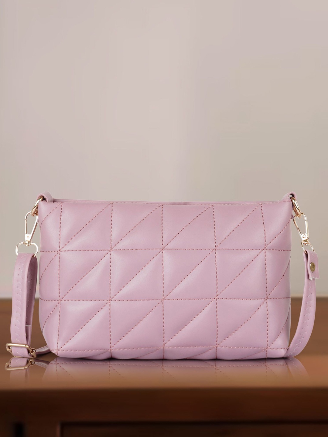 

STARWINGS Self Design Crossbody Sling Bag With Quilted, Pink