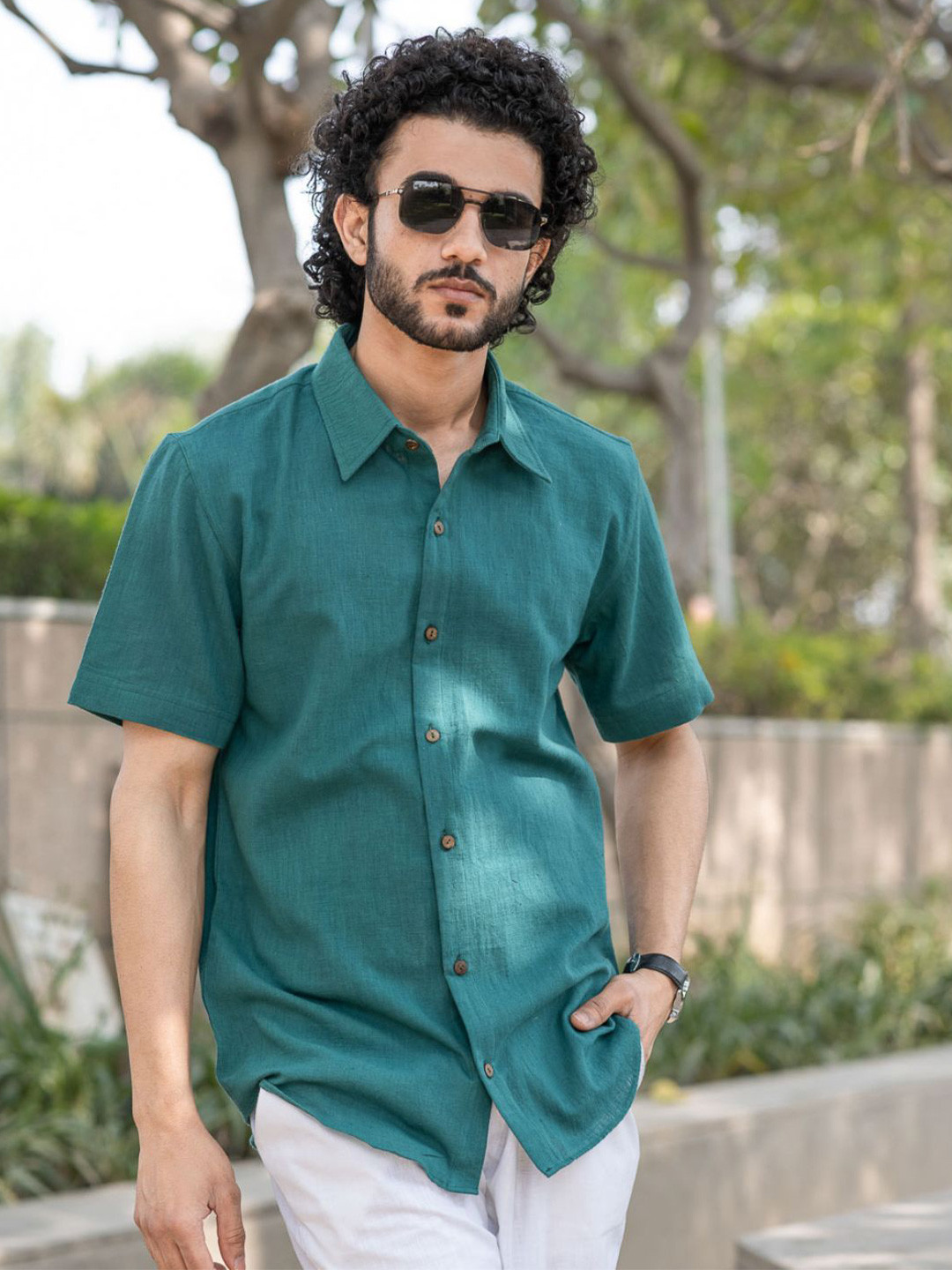 

The India Craft House Men Casual Shirt, Blue