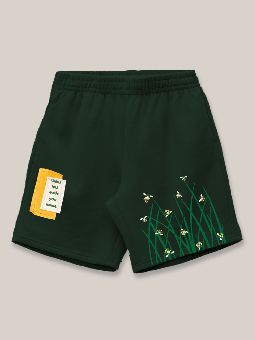 

The Forbidden Fruit Men Printed Loose Fit High-Rise Shorts, Green
