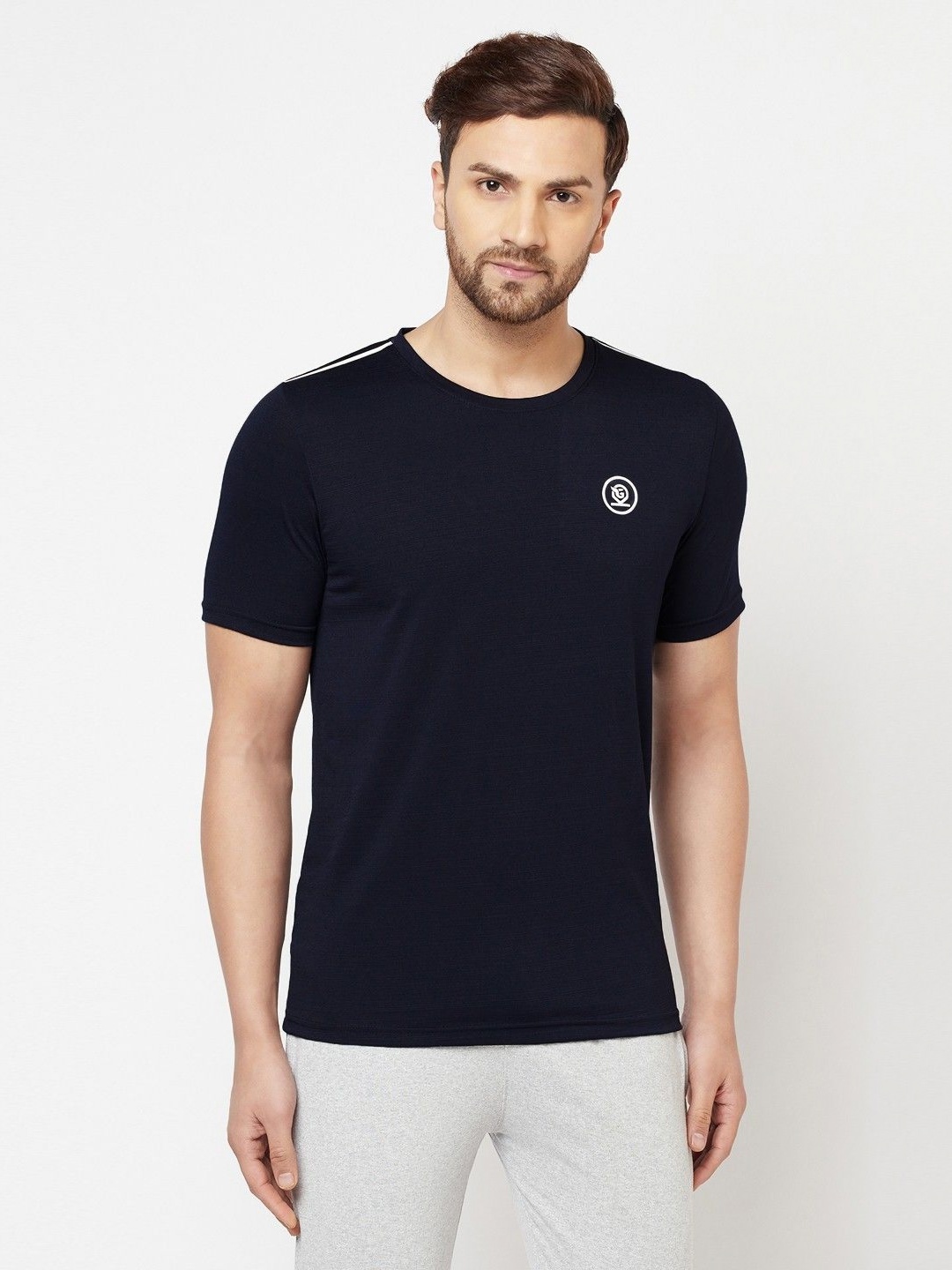 

Unicus Apparel Men Solid Round Neck T-shirt, Navy blue
