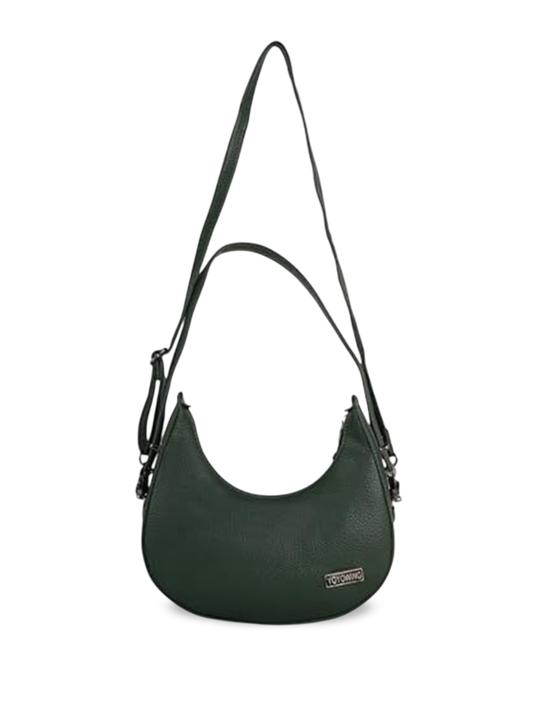 

STARWINGS Self Design Synthetic Leather Half Moon Crossbody Sling Bag, Green
