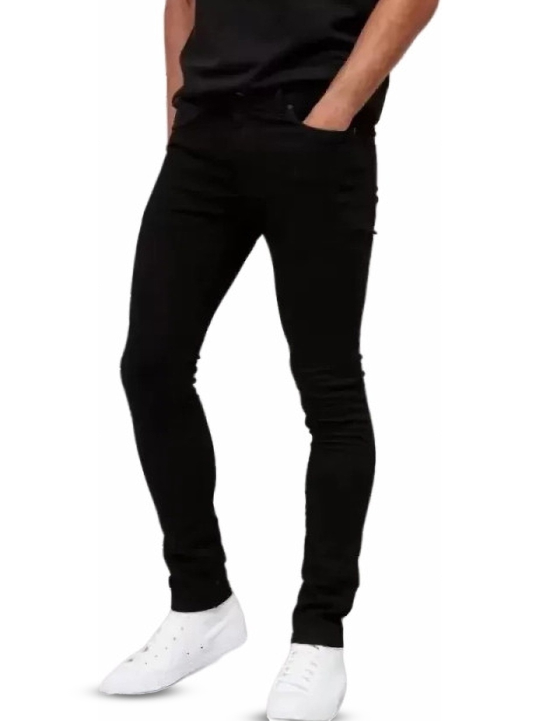 

COMFITS Men Classic Clean Look Stretchable Jeans, Black