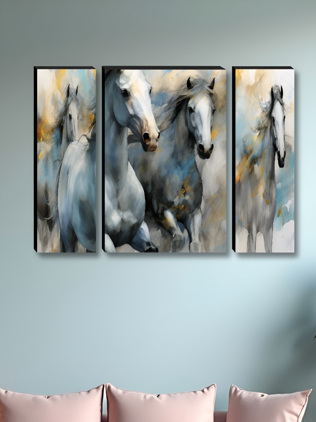 

Myntra Elegant Homes Grey & Blue 3 Pieces Birds And Animals Wall Paintings