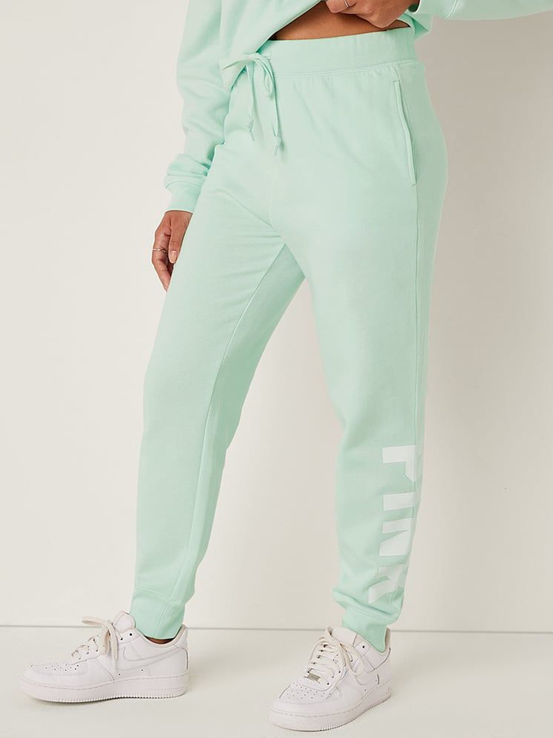 

Victoria's Secret PINK Women Mid Rise Relaxed Fit Joggers, Green