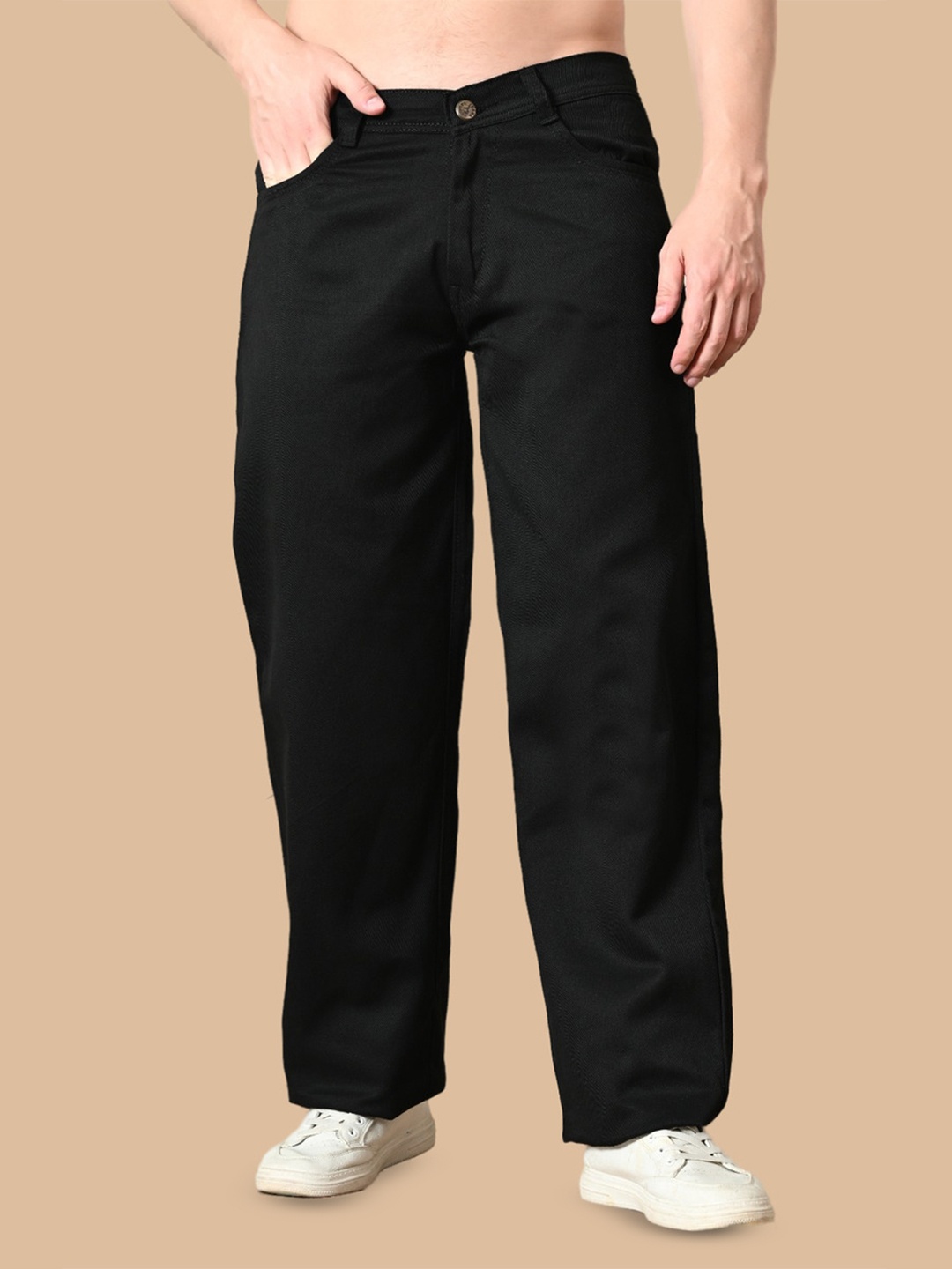 

COMFITS Men Classic Regular Fit Stretchable Jeans, Black