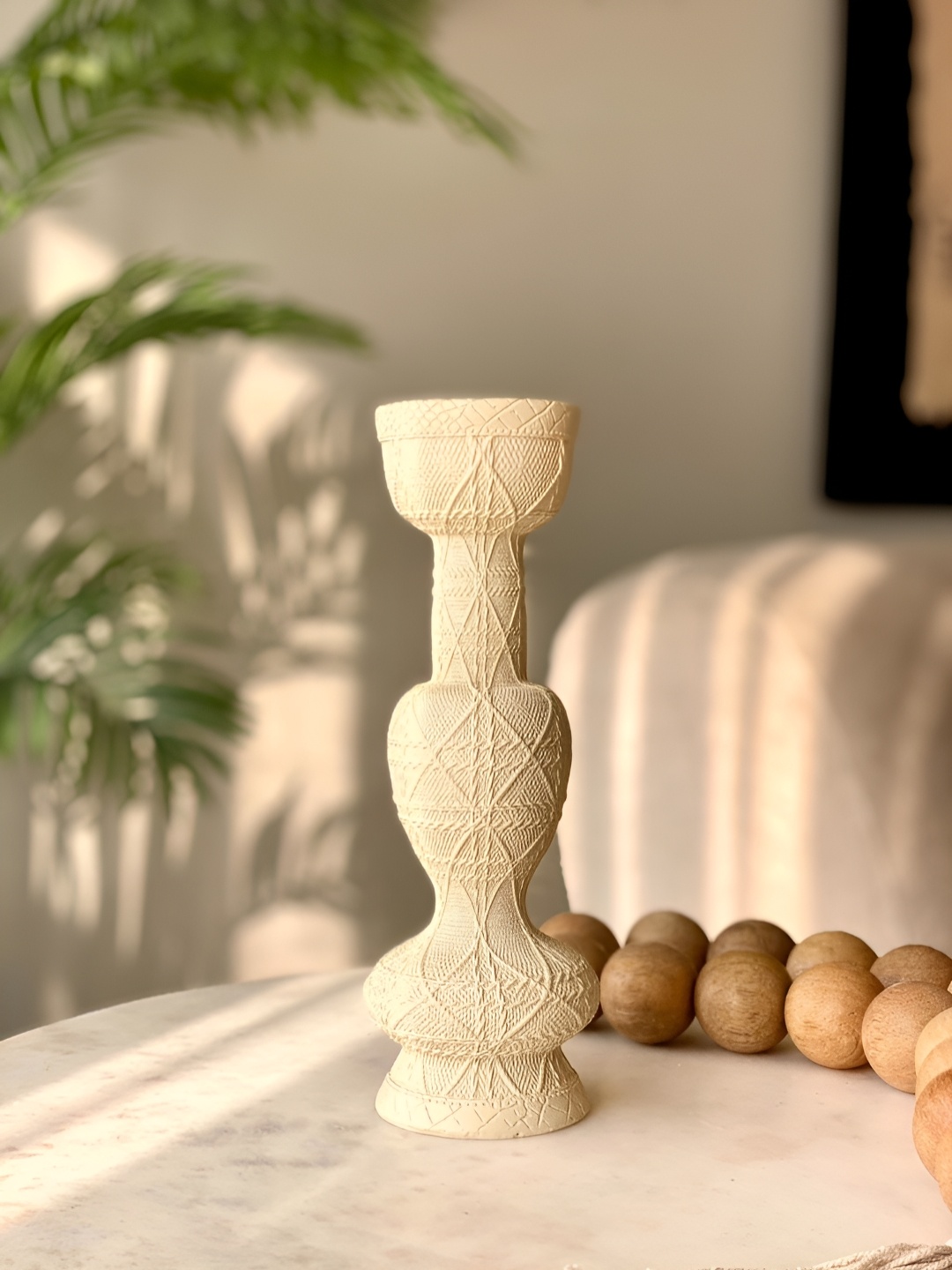 

Mason Home Beige Polyresin Candle Holder