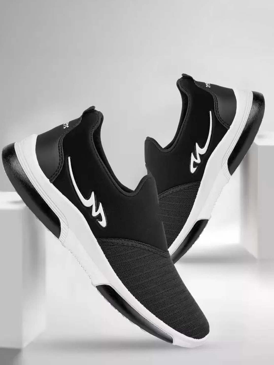 

PENNEN Men Mesh Running Non-Marking Shoes, Black