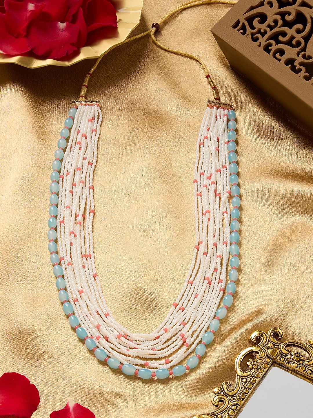

Zaveri Gold-Plated Pearls Beaded Layered Necklace