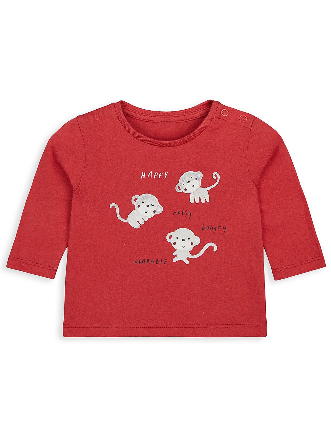 

mothercare Boys Graphic Printed Round Neck Cotton T-shirt, Red