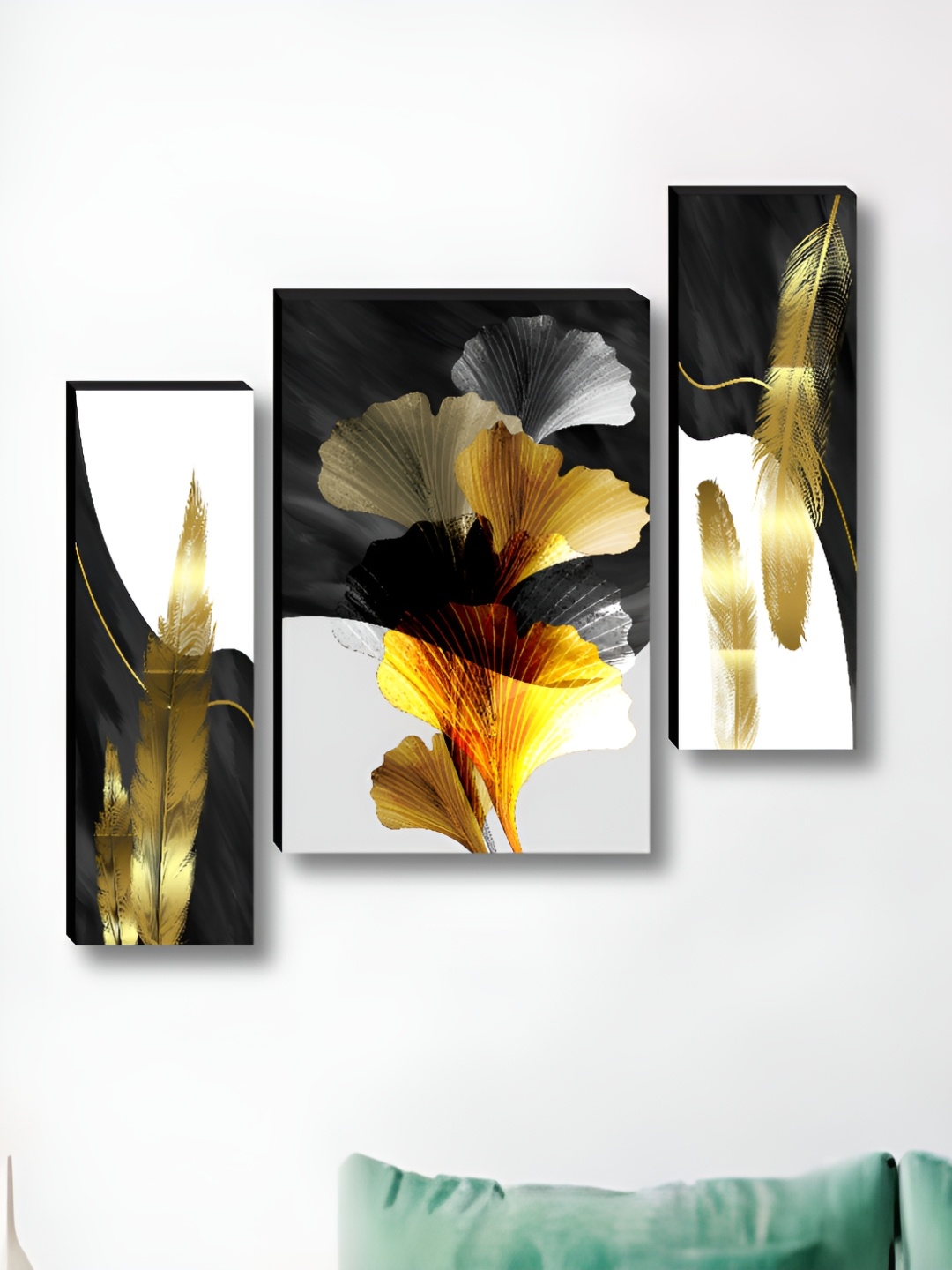 

Myntra Elegant Homes Grey & White 3 Pieces Wing Floral And Botanical Wall Arts