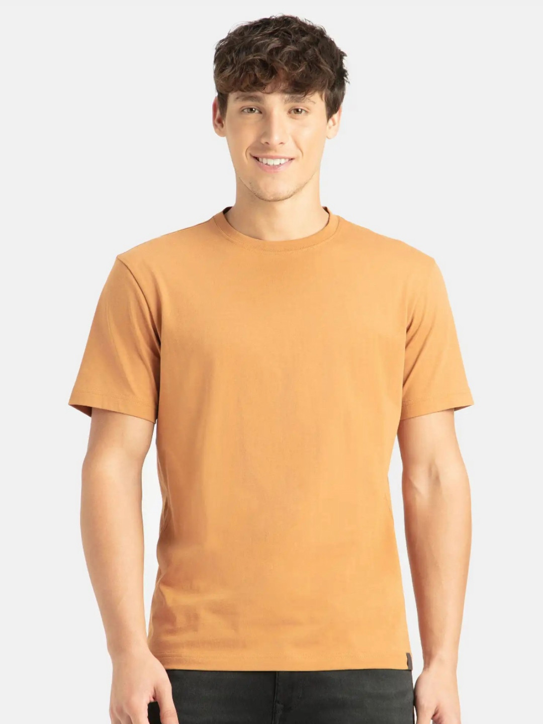

Jockey Men Solid Round Neck T-shirt, Mustard