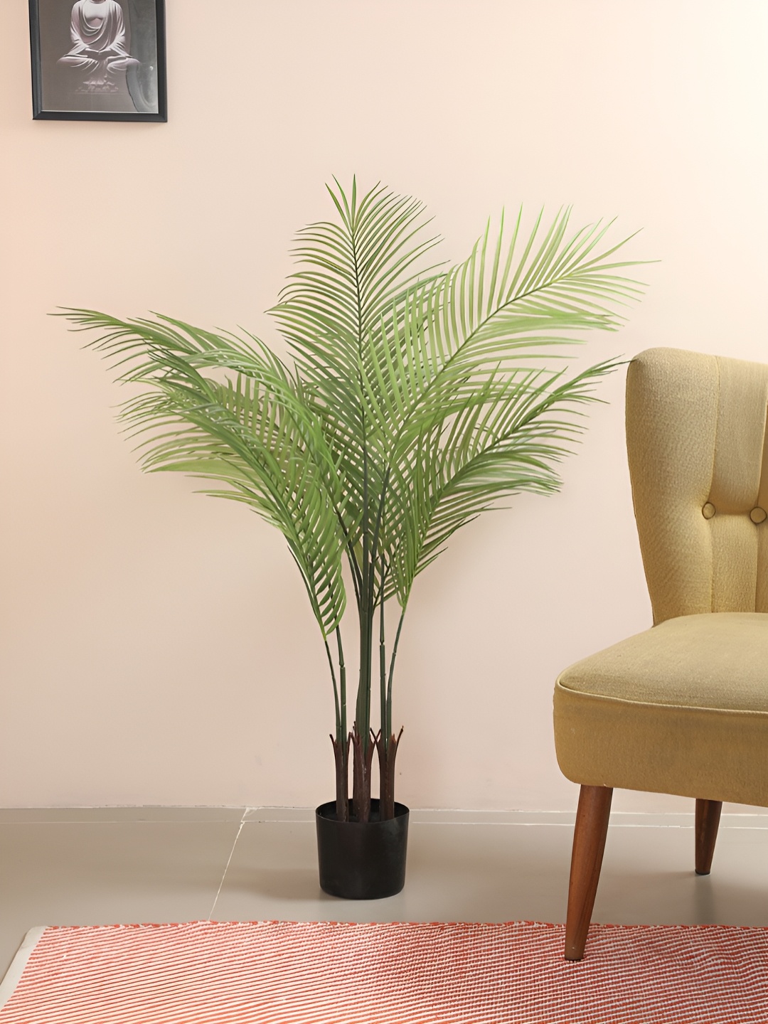 

Home Bloom Green & Black Artificial Areca Palm Plant With Pot