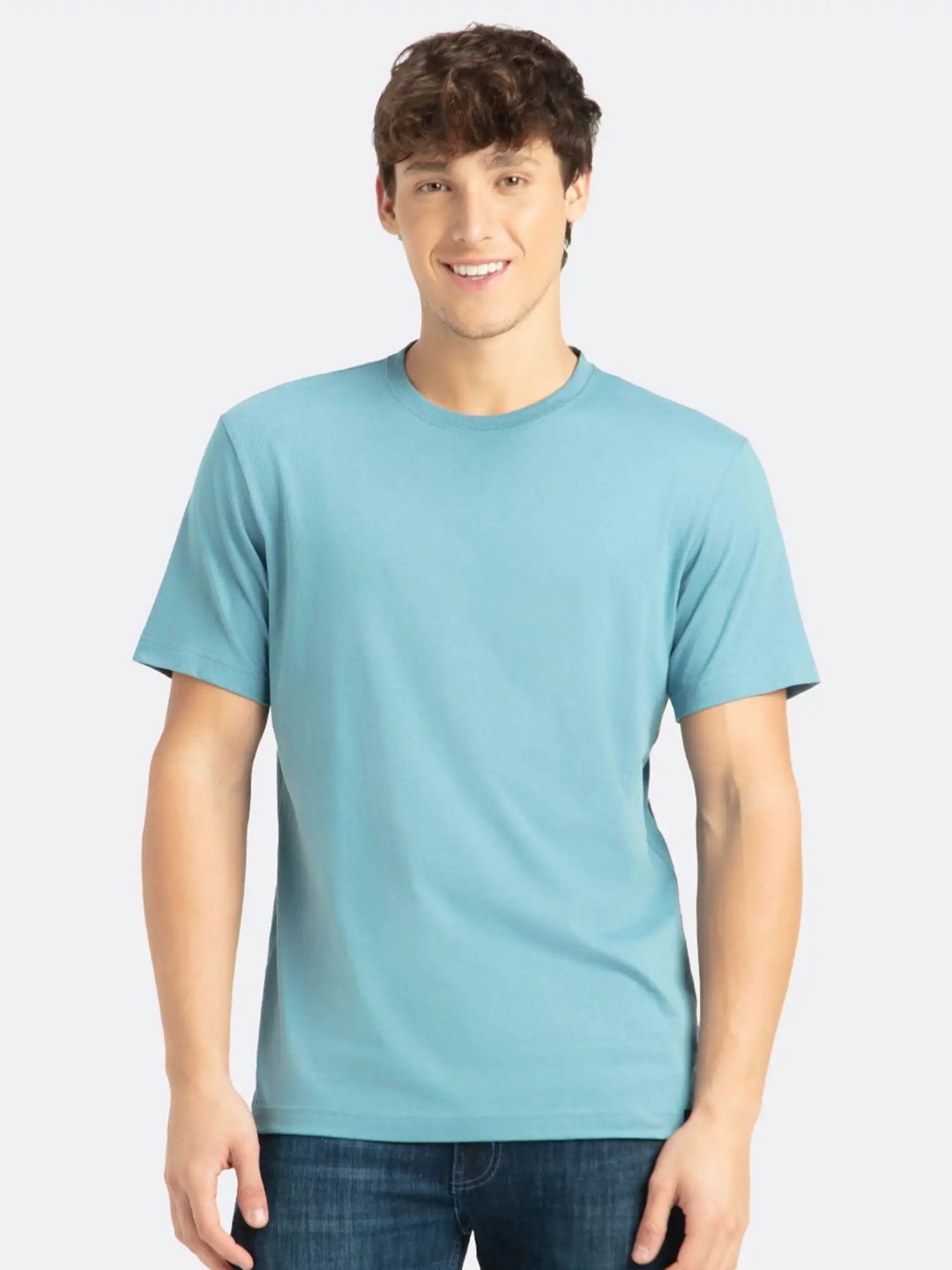 

Jockey Men Solid Round Neck Cotton T-shirt, Blue