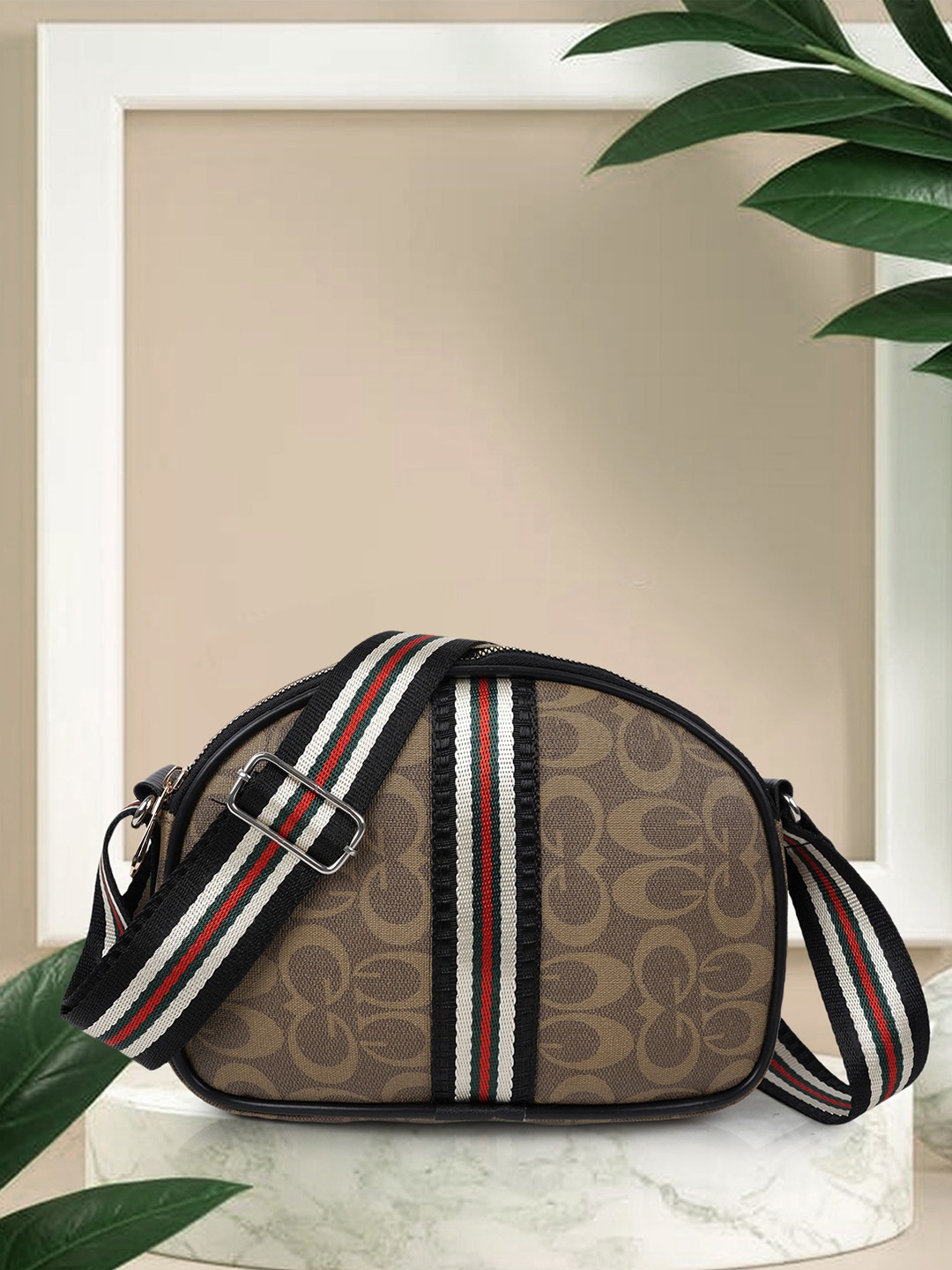 

STARWINGS Graphic Printed Structured Sling Bag, Green