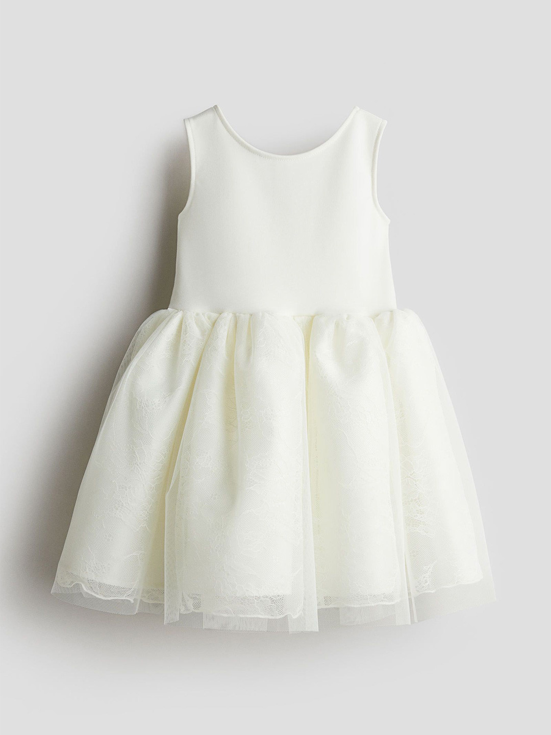 

H&M Flared-Skirt Dress, White
