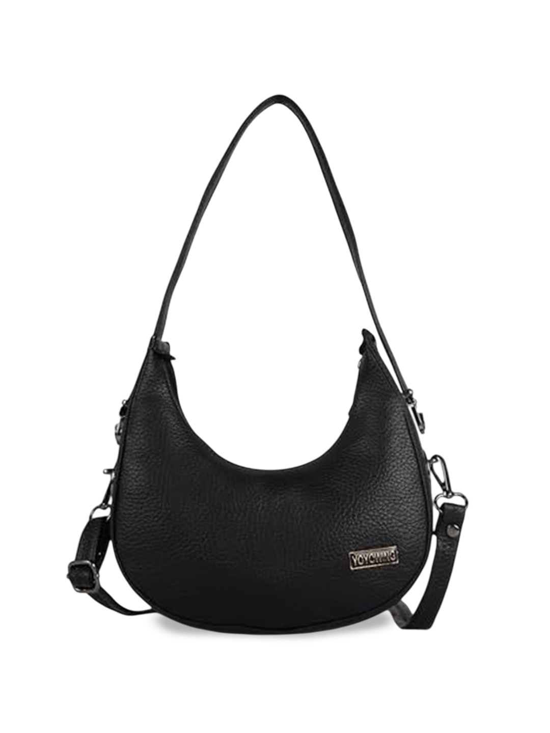 

STARWINGS Self Design Half Moon Sling Bag, Black