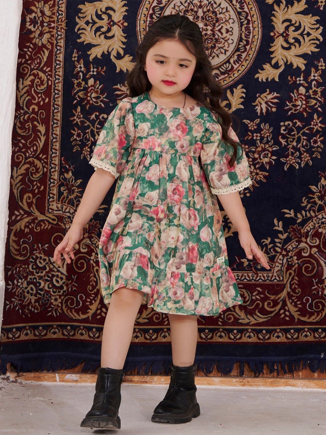 

TINY TWILLS Fit & Flare Dress, Green