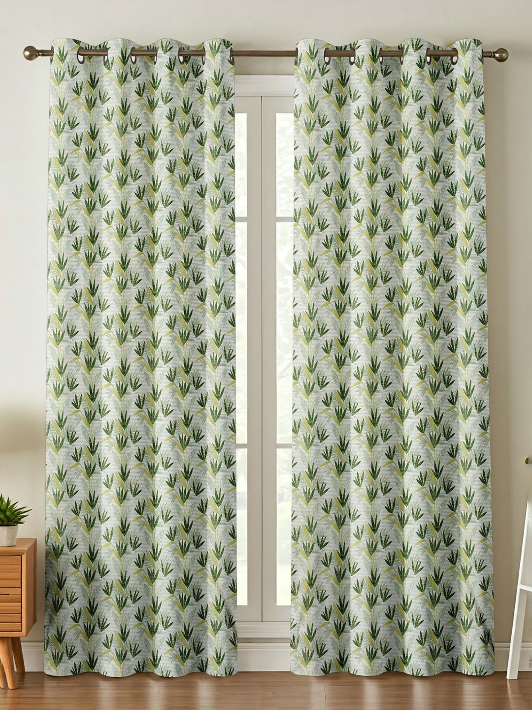 

Galaxy Home Decor Green Set of 2 Floral Door Curtain