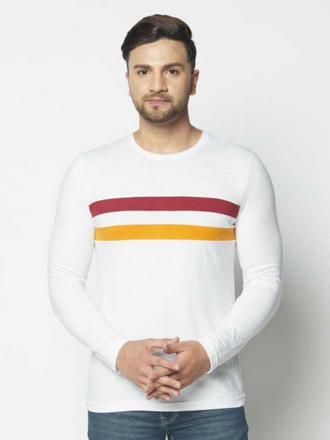 

Unicus Apparel Cotton Colourblocked T-shirt, White