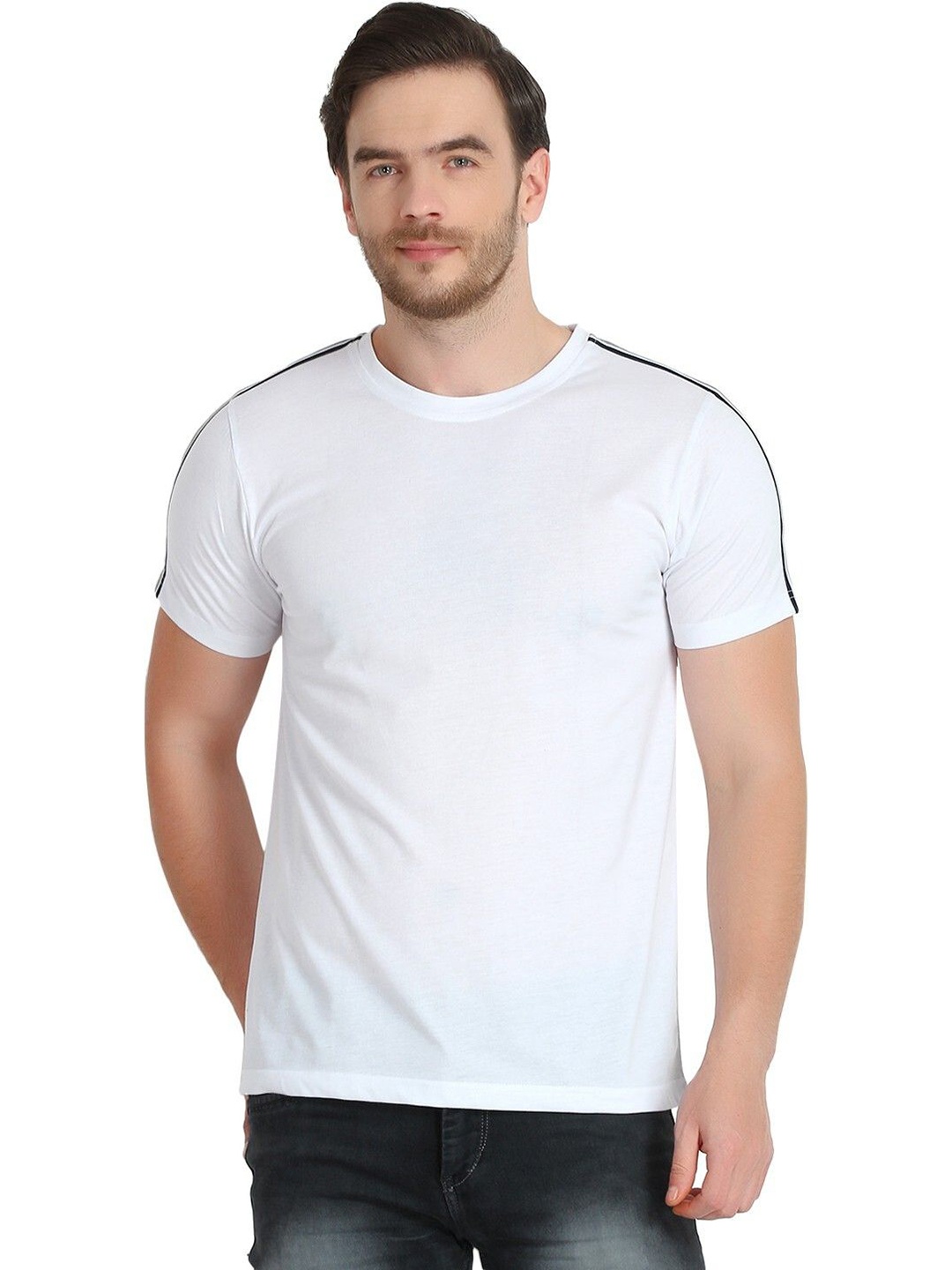 

Unicus Apparel Men Solid Round Neck Cotton T-shirt, White