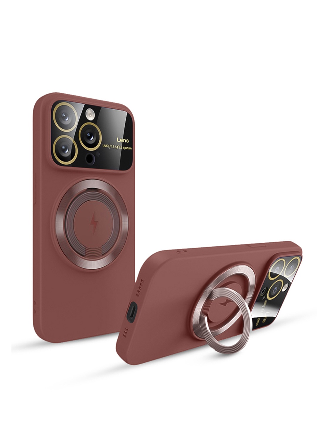 

QRIOH Solid iPhone 15 Pro Back Case with Magsafe, Brown