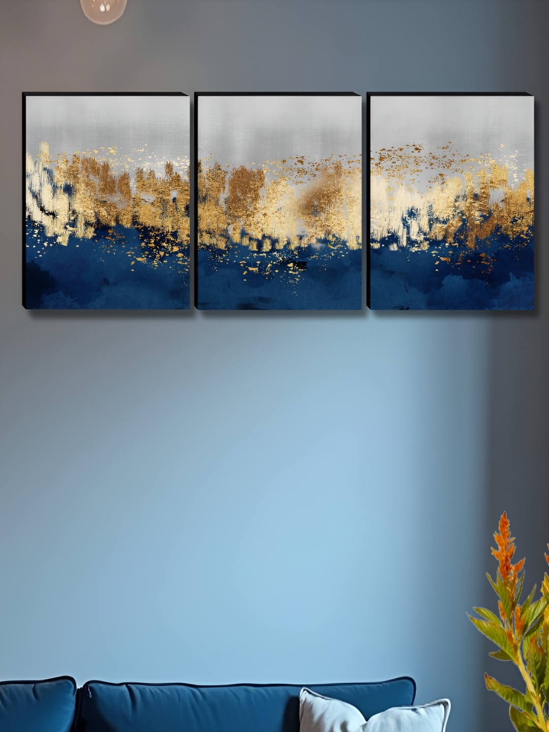 

Myntra Elegant Homes Grey & Gold-Toned 3 Pieces Abstract Wall Arts