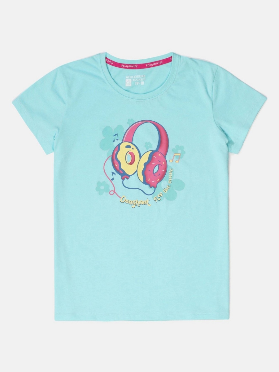 

Jockey Girls Graphic Printed Round Neck Cotton T-shirt, Blue