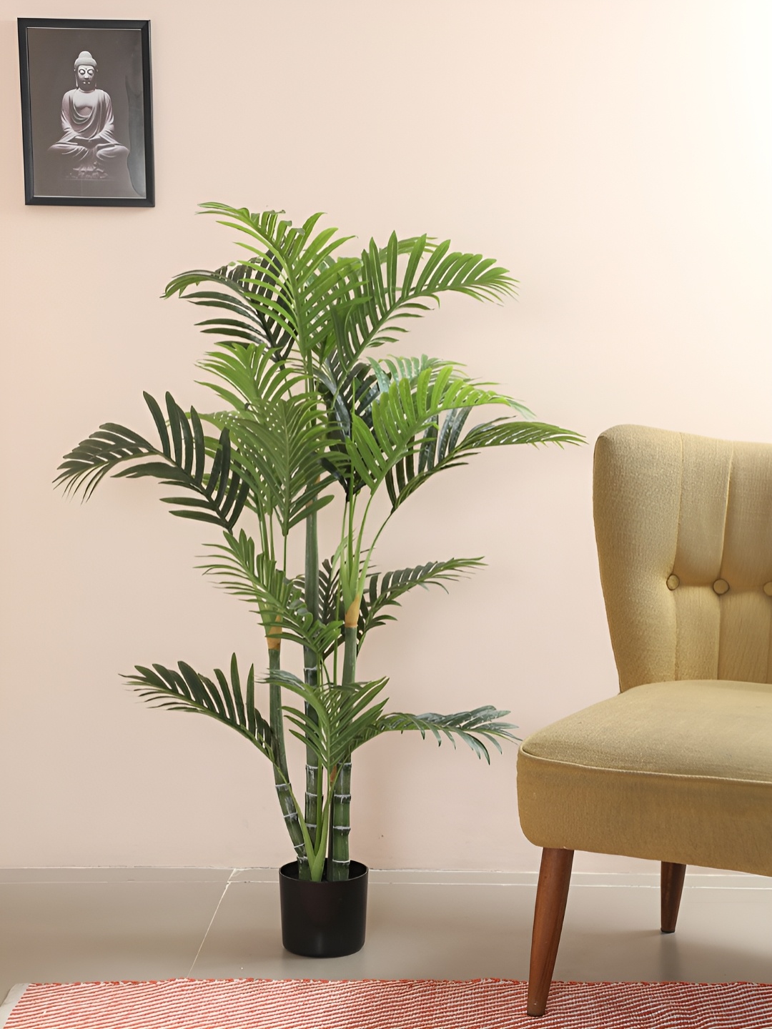 

Home Bloom Green & Black Artificial Arick Palm Plant With Pot